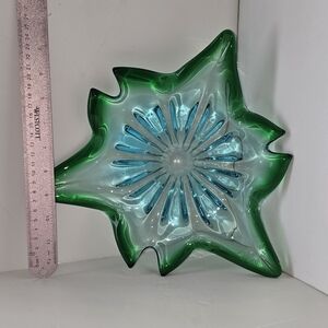 Green and Blue Glass Art Piece